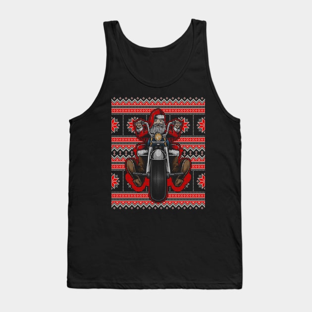 Ugly Christmas Sweater for Bikers Motorcycle Riders Tank Top by Halloween Merch